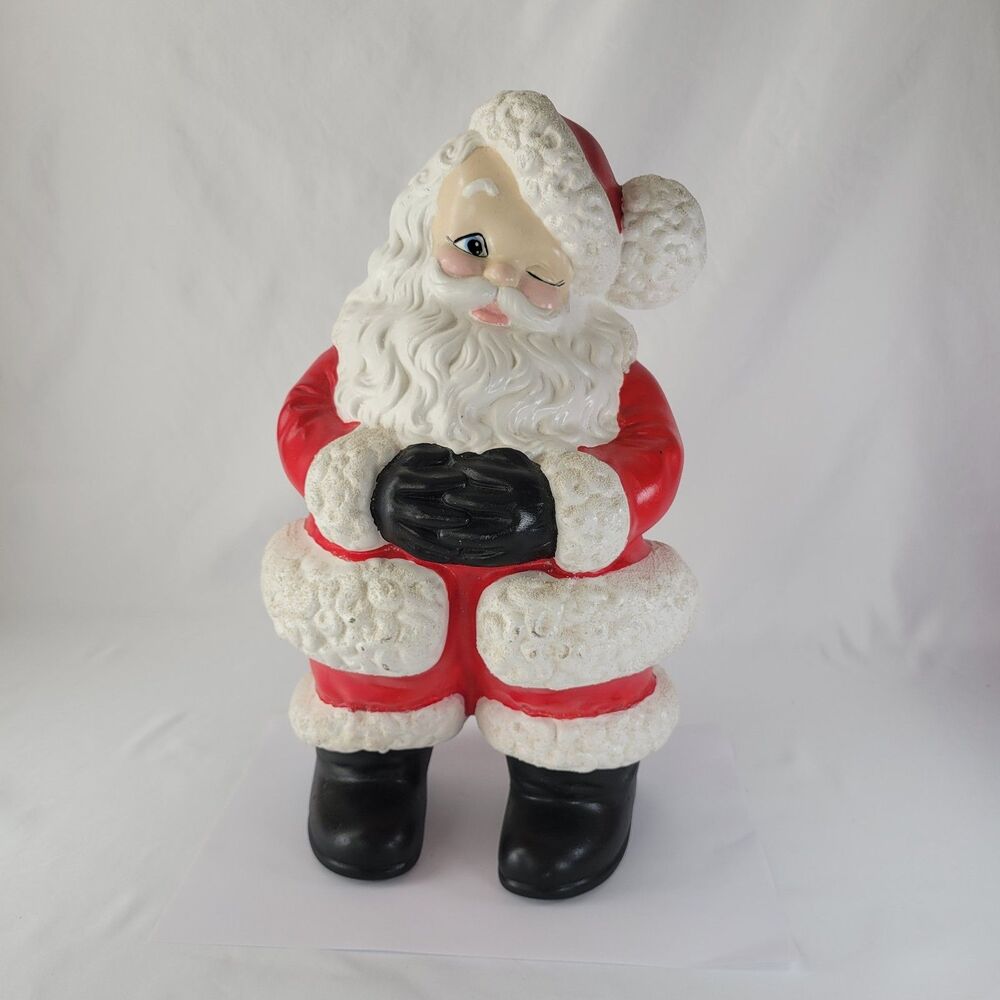 Vintage Atlantic Mold Winking Santa Claus Ceramic Christmas Decor 70s Retro 14”